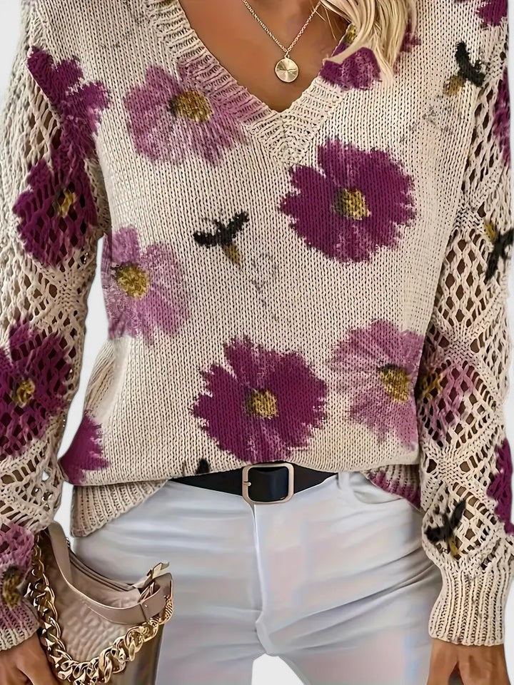 Aurelia – Elegant Floral Sweater