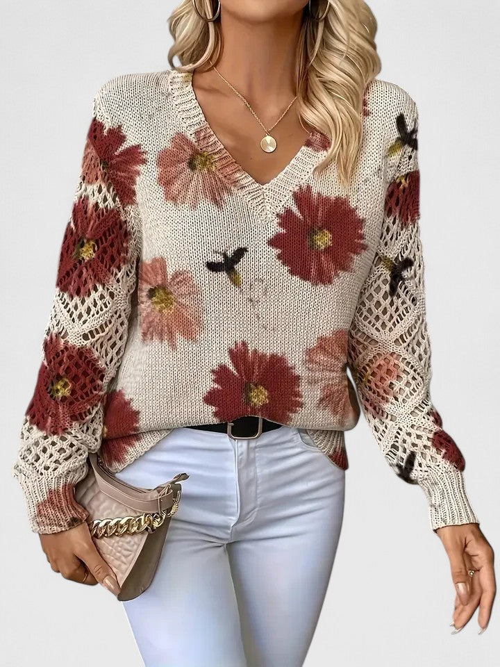 Aurelia – Elegant Floral Sweater