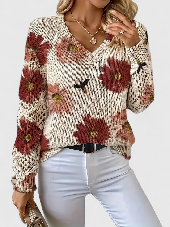 Aurelia – Elegant Floral Sweater