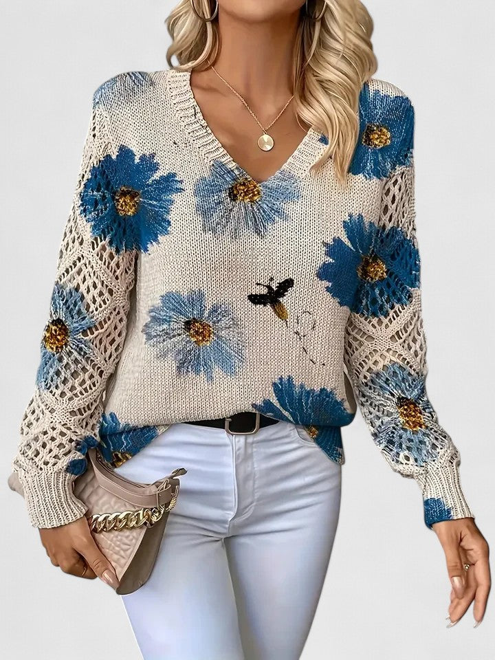 Aurelia – Elegant Floral Sweater