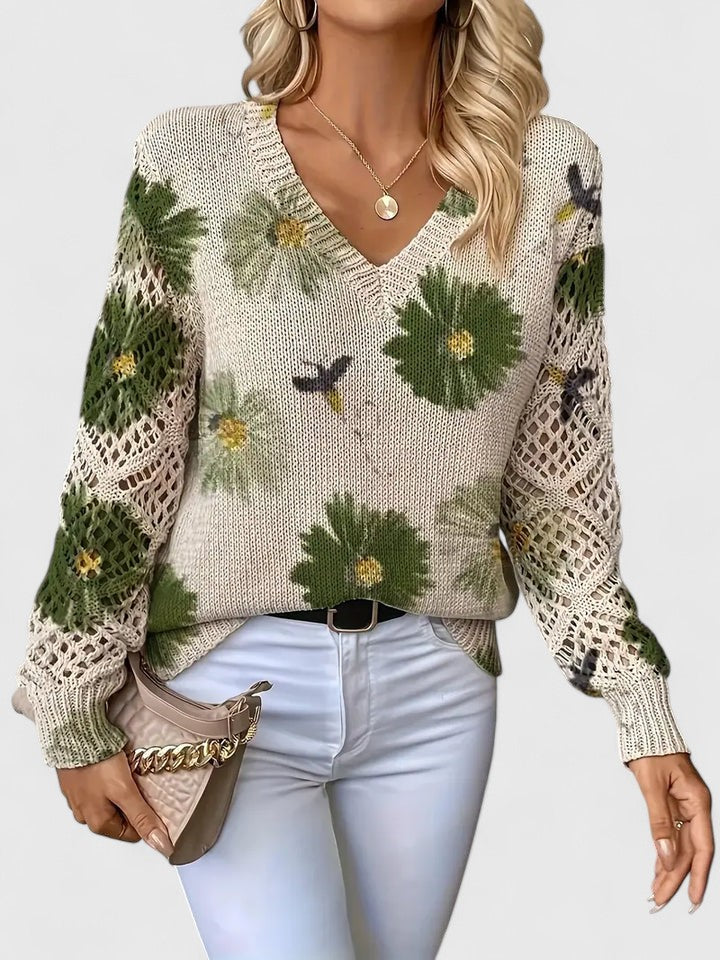 Aurelia – Elegant Floral Sweater