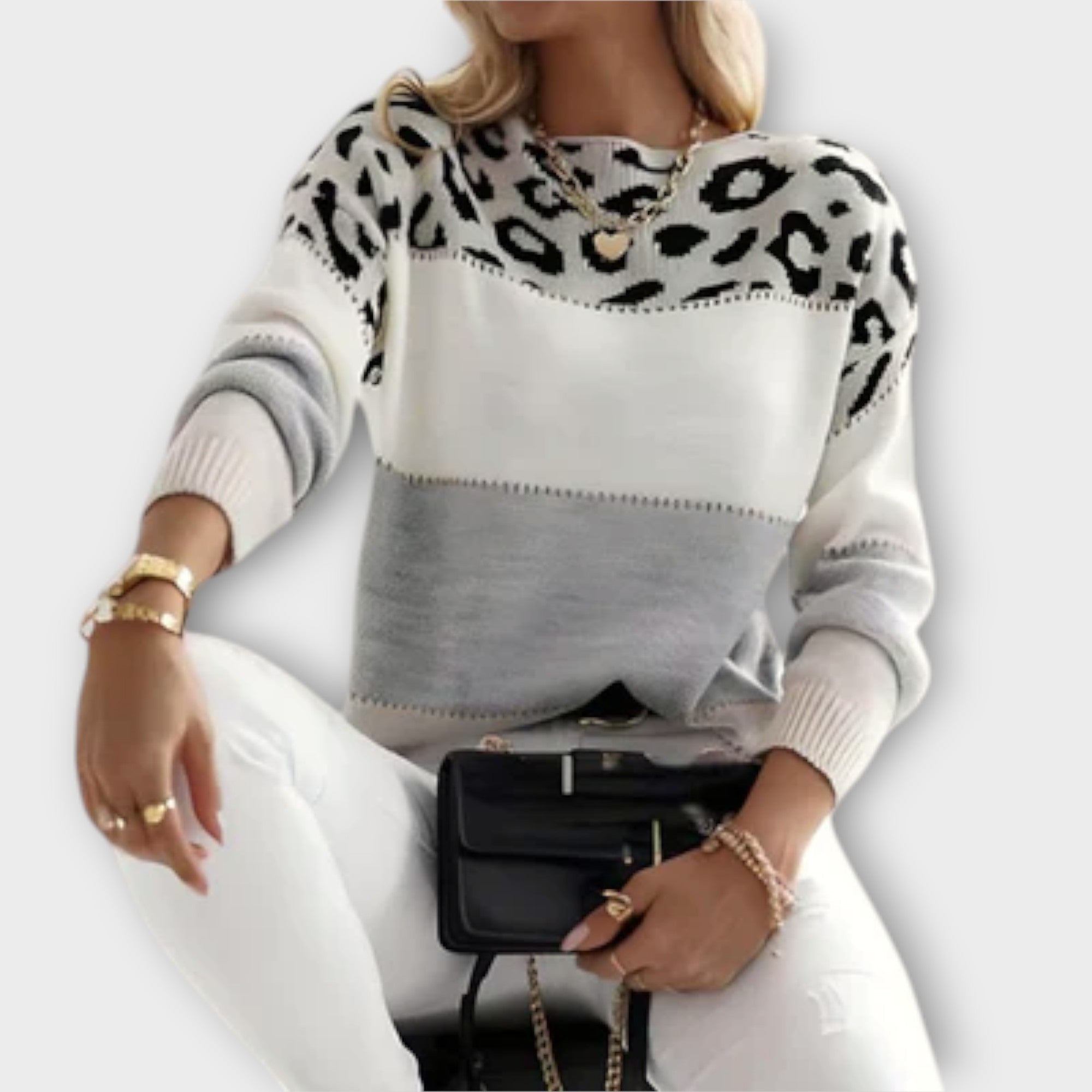 Selena Women’s Leopard Knit Sweater