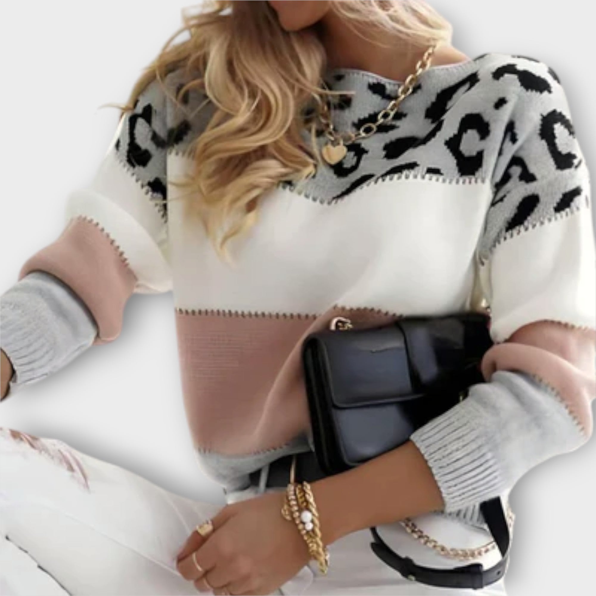 Selena Women’s Leopard Knit Sweater