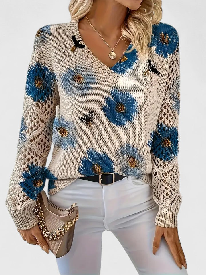 Aurelia – Elegant Floral Sweater