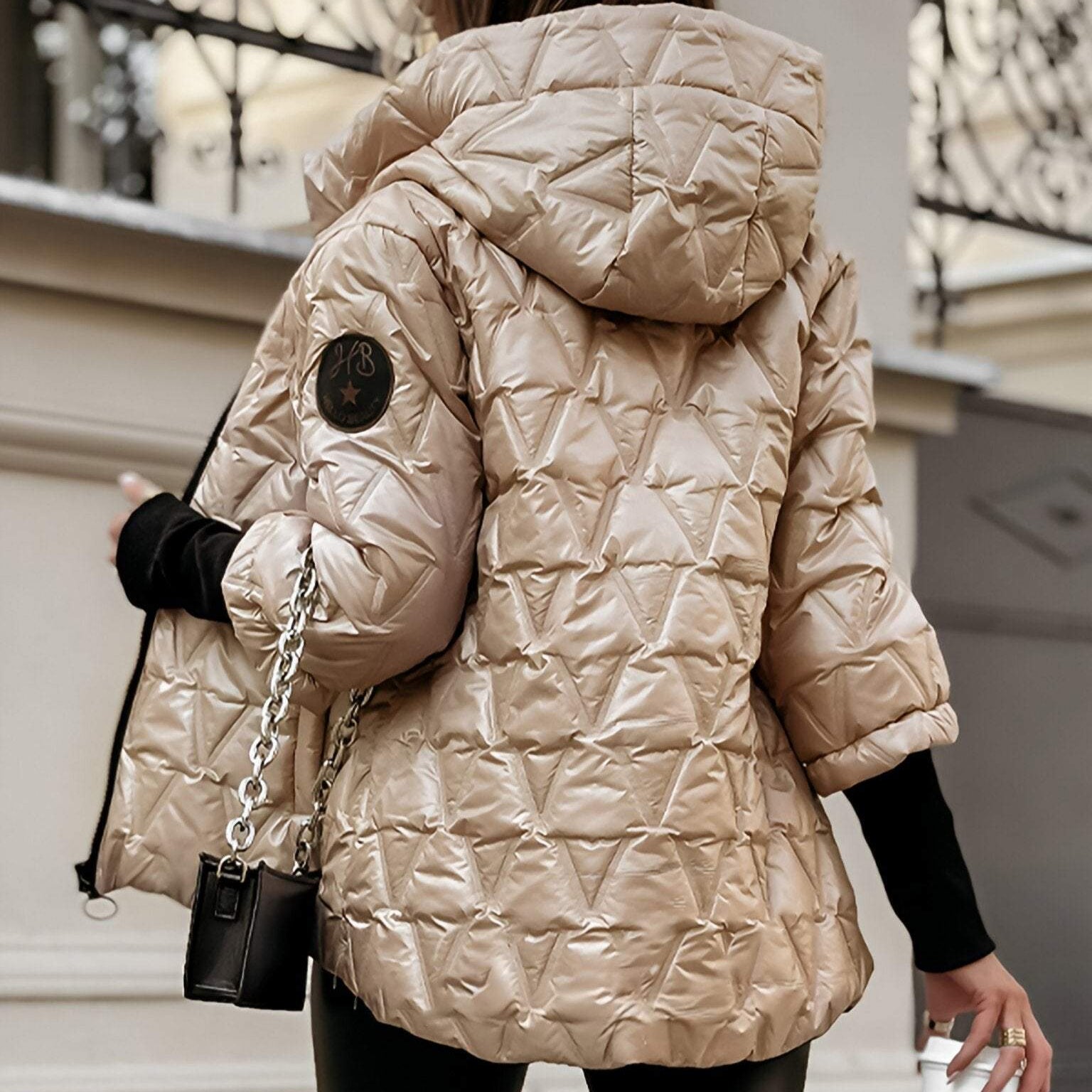 Carolina – Quilted Puffer Jacket with Oversized Collar