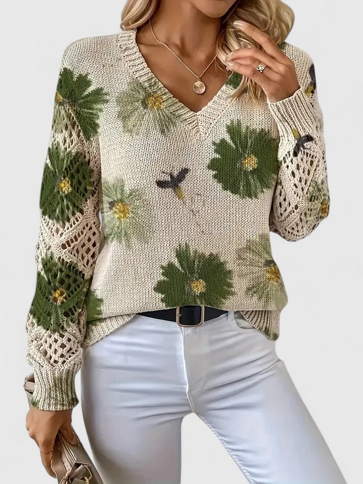 Aurelia – Elegant Floral Sweater