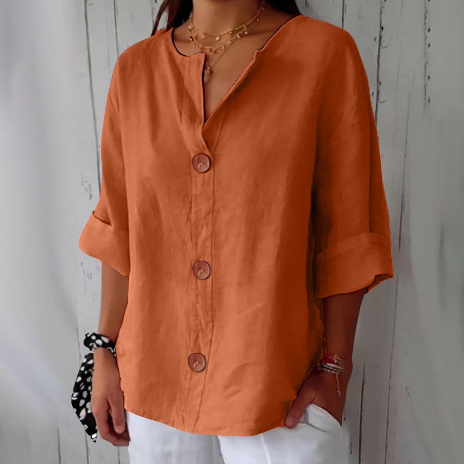 Nara – Relaxed Linen Blouse for Timeless Elegance