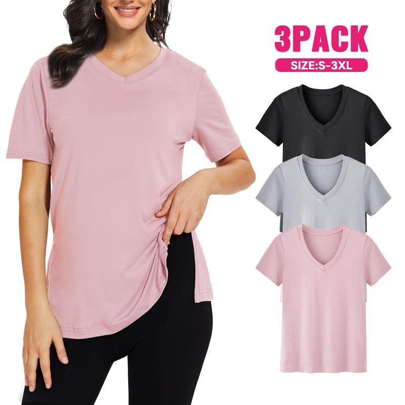Celene – 3-Pack Casual Loose Fit V-Neck Tees