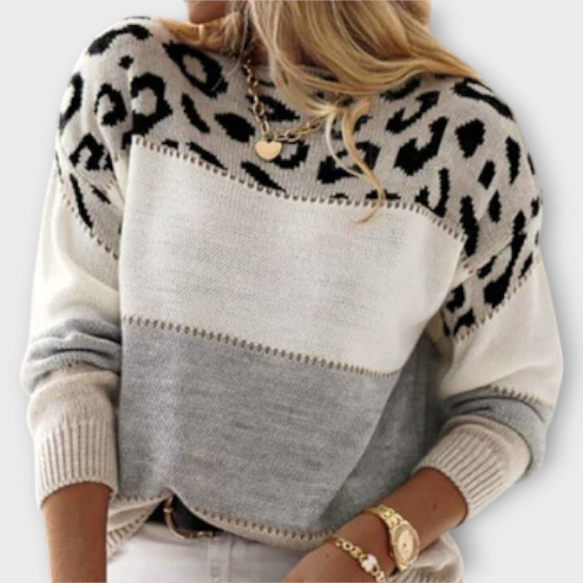 Selena Women’s Leopard Knit Sweater