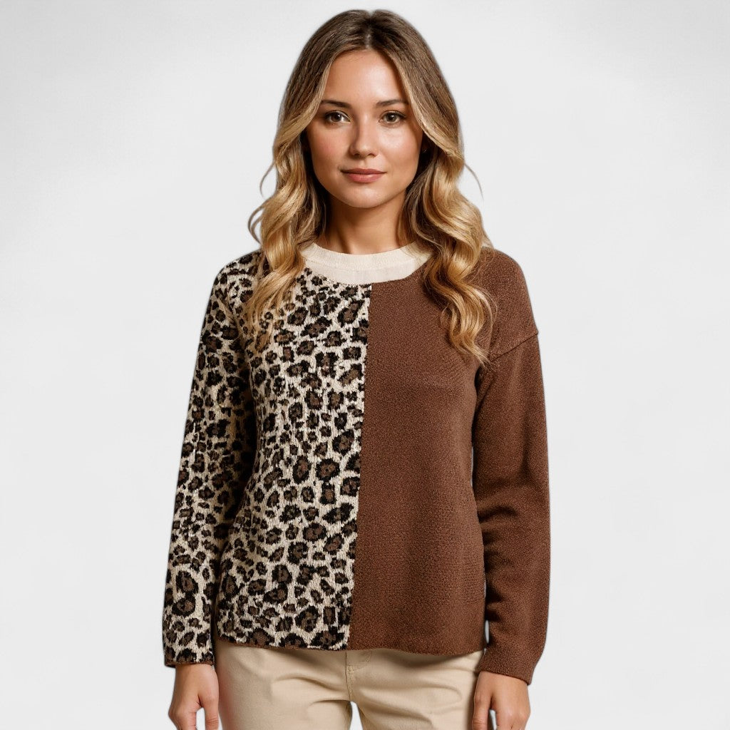 Isabella Women’s Chic Leopard Sweater